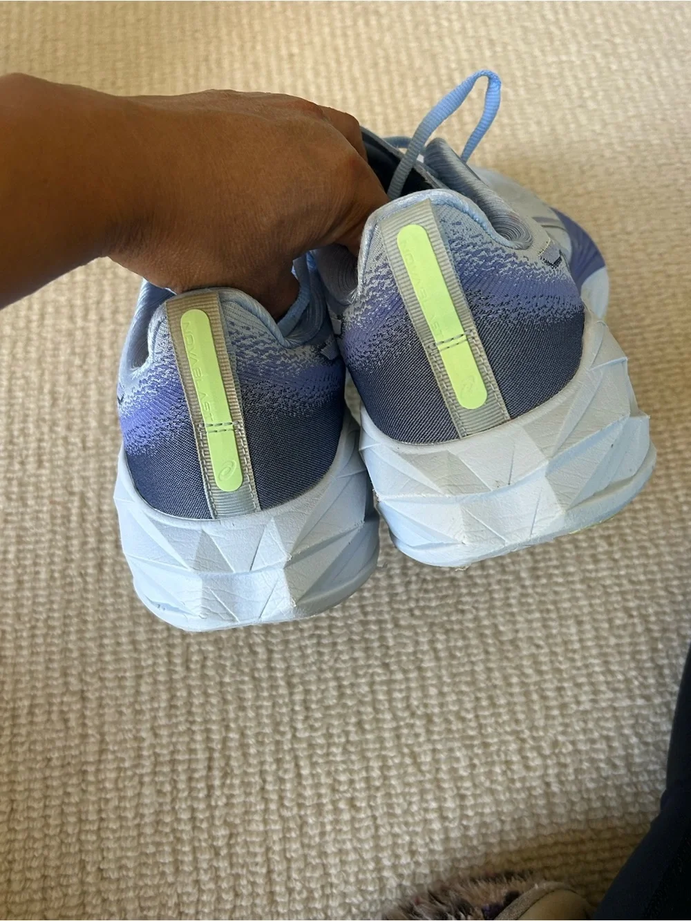 ASICS Women's Light Blue and Pale Yellow Running Shoes